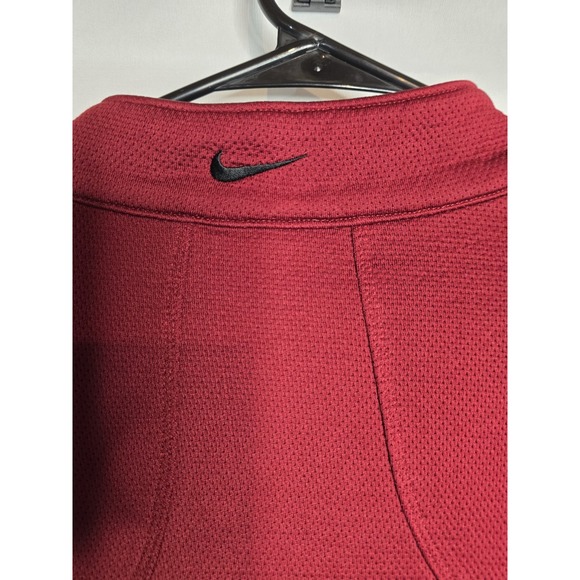 Nike Golf Sweater Mens Large L Red Quarter Zip Pullover Long Sleeve Maroon Red - Picture 8 of 10